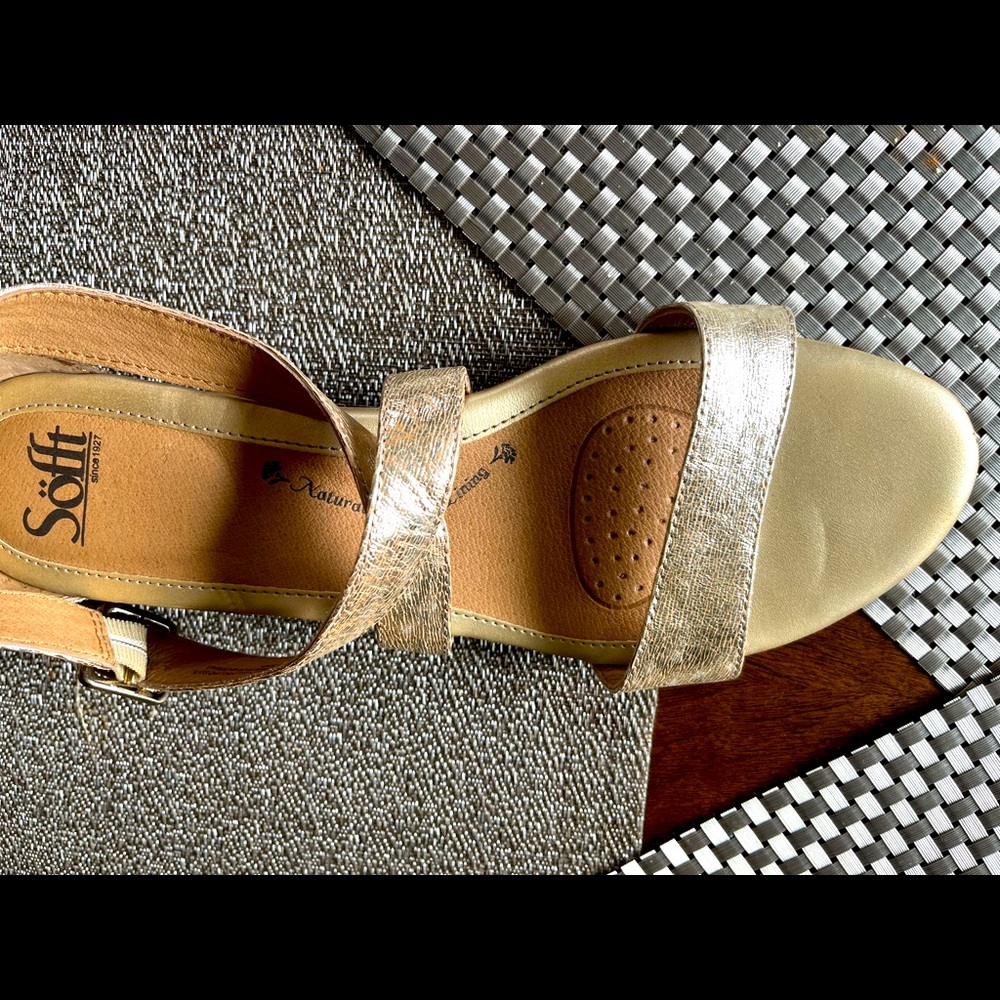 Gold Sofft sandals.
